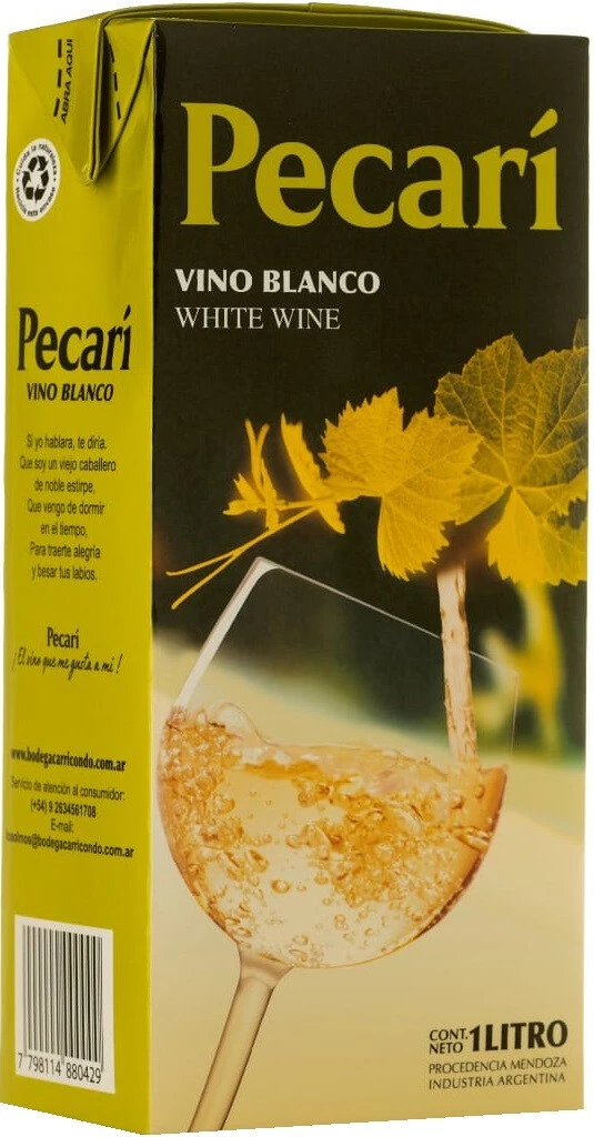 Вино Pecari Blanco, Tetra Pak, 1 л