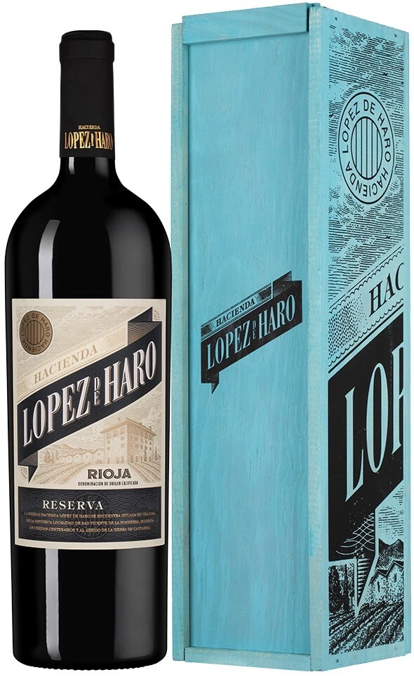 Вино Hacienda Lopez de Haro, Reserva, Rioja DOCa, 2018, gift box,  1.5 л