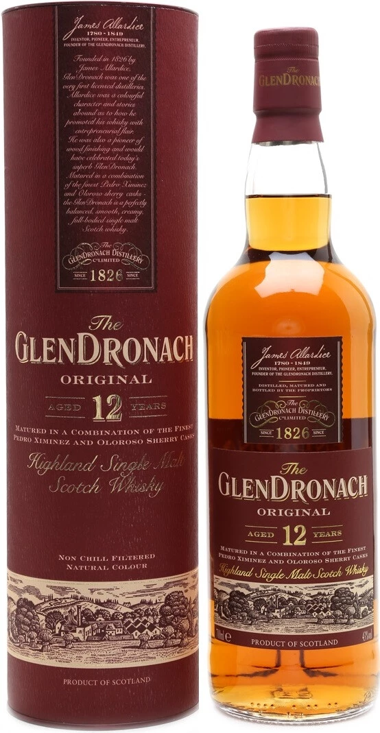 Виски Glendronach Original 12 years old, in tube, 0.7 л