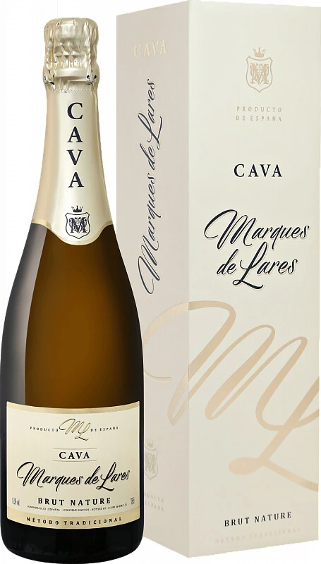 Игристое вино Marques de Lares Brut Nature, Cava DO, gift box