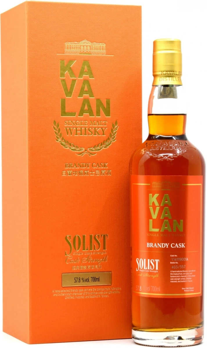 Виски Kavalan, Solist Brandy Single Cask (57,8%), gift box, 0.7 л