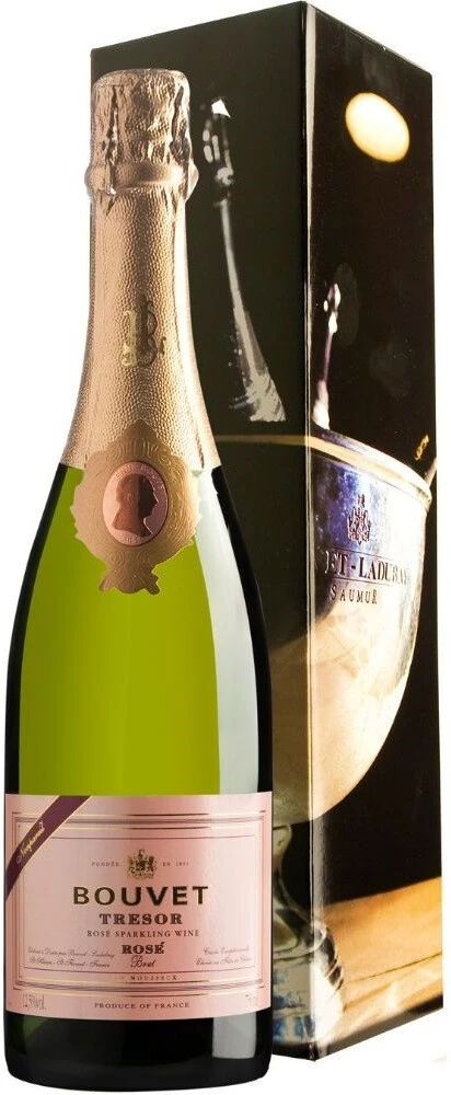 Игристое вино Bouvet Ladubay, Tresor Rose Brut, Saumur AOC, gift box