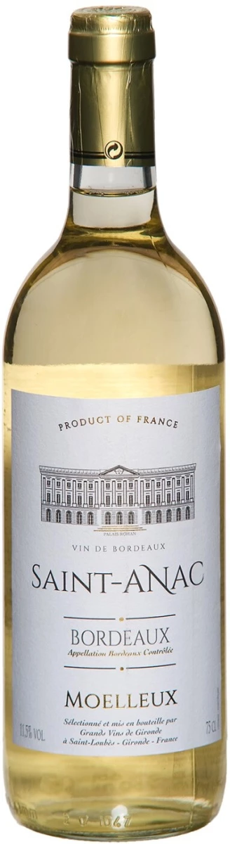 Вино Saint-Anac Moelleux, Bordeaux AOC, 2016