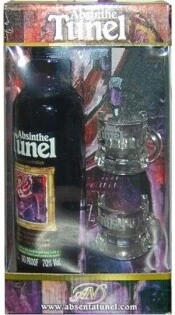 Абсент Tunel Black, gift box with two glasses, 350 мл