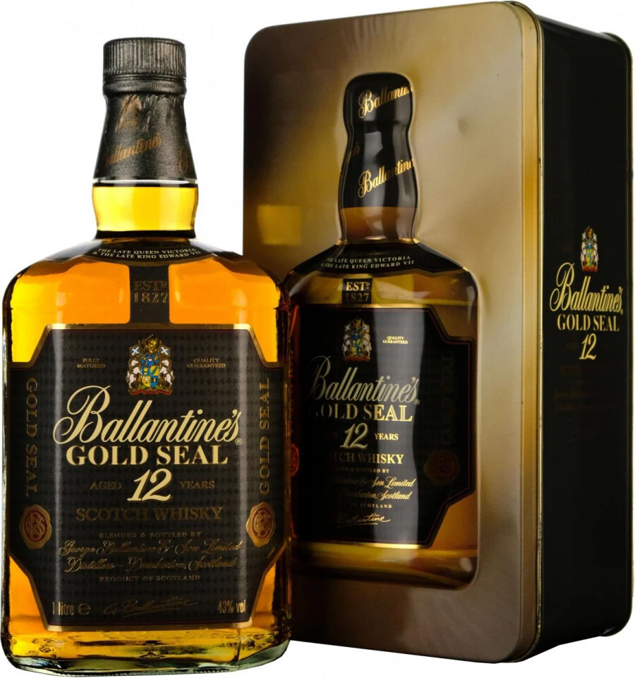 Купить Виски Ballantine's Gold Seal, 12 Years Old, metal box, 1 л