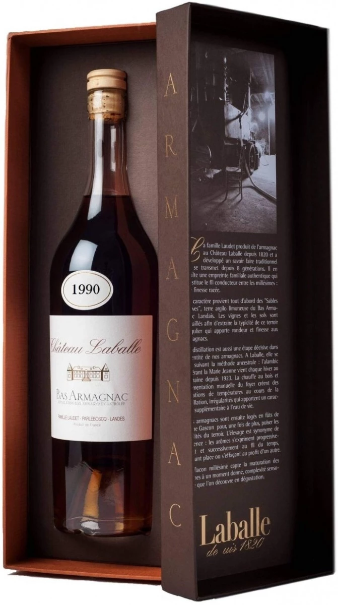 Арманьяк Chateau Laballe, Vintage, Bas Armagnac AOC, 1990, gift box, 0.7 л