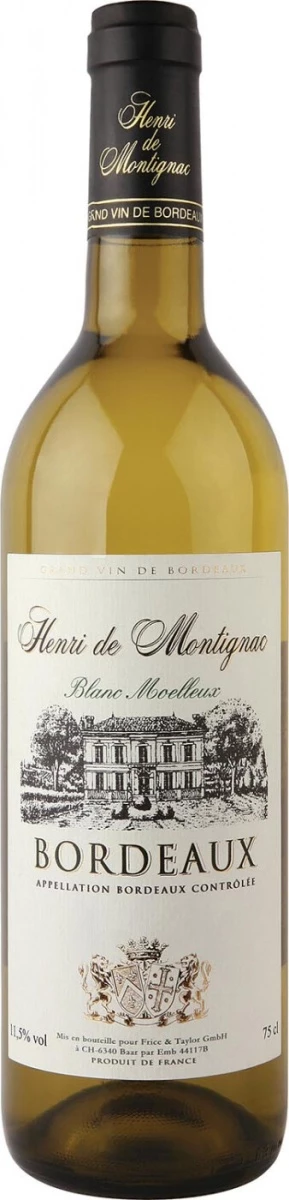 Вино Henri de Montignac Blanc Moelleux, Bordeaux AOC