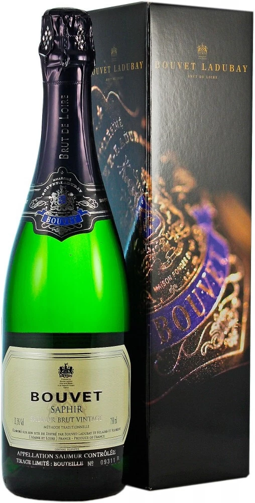 Игристое вино Bouvet Ladubay, Saphir Brut Vintage, Saumur AOC, 2018, gift box