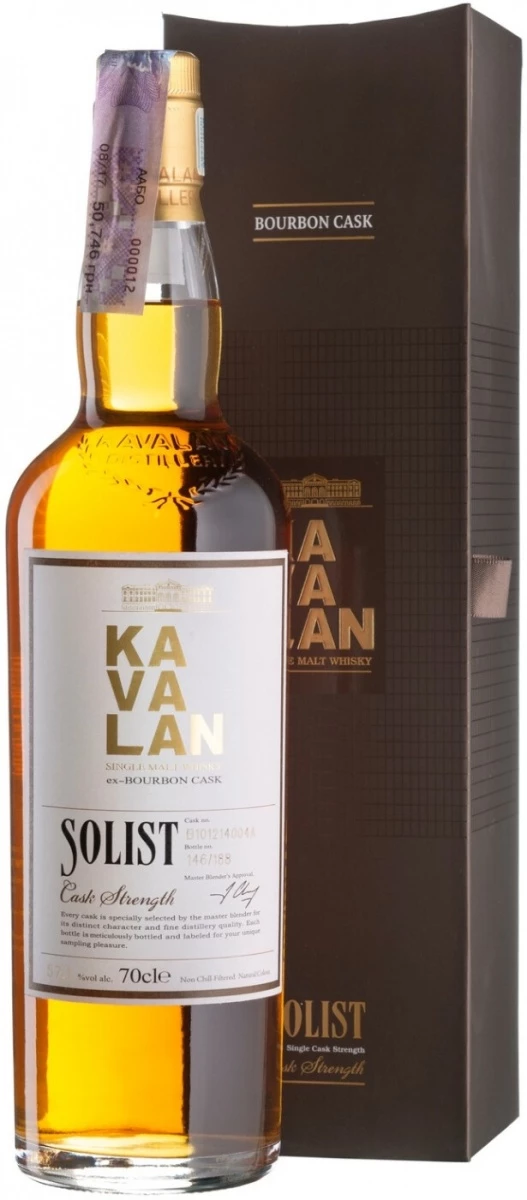 Виски Kavalan, Solist Ex-Bourbon Cask (57,1%), gift box, 0.7 л