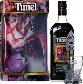 Абсент Tunel Black, gift box with spoon &amp; glass, 0.7 л